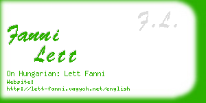 fanni lett business card